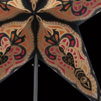 SUMITA Copper/Goldglitter - Foldable glowing star, paper poinsettia with 5 points, 60 cm